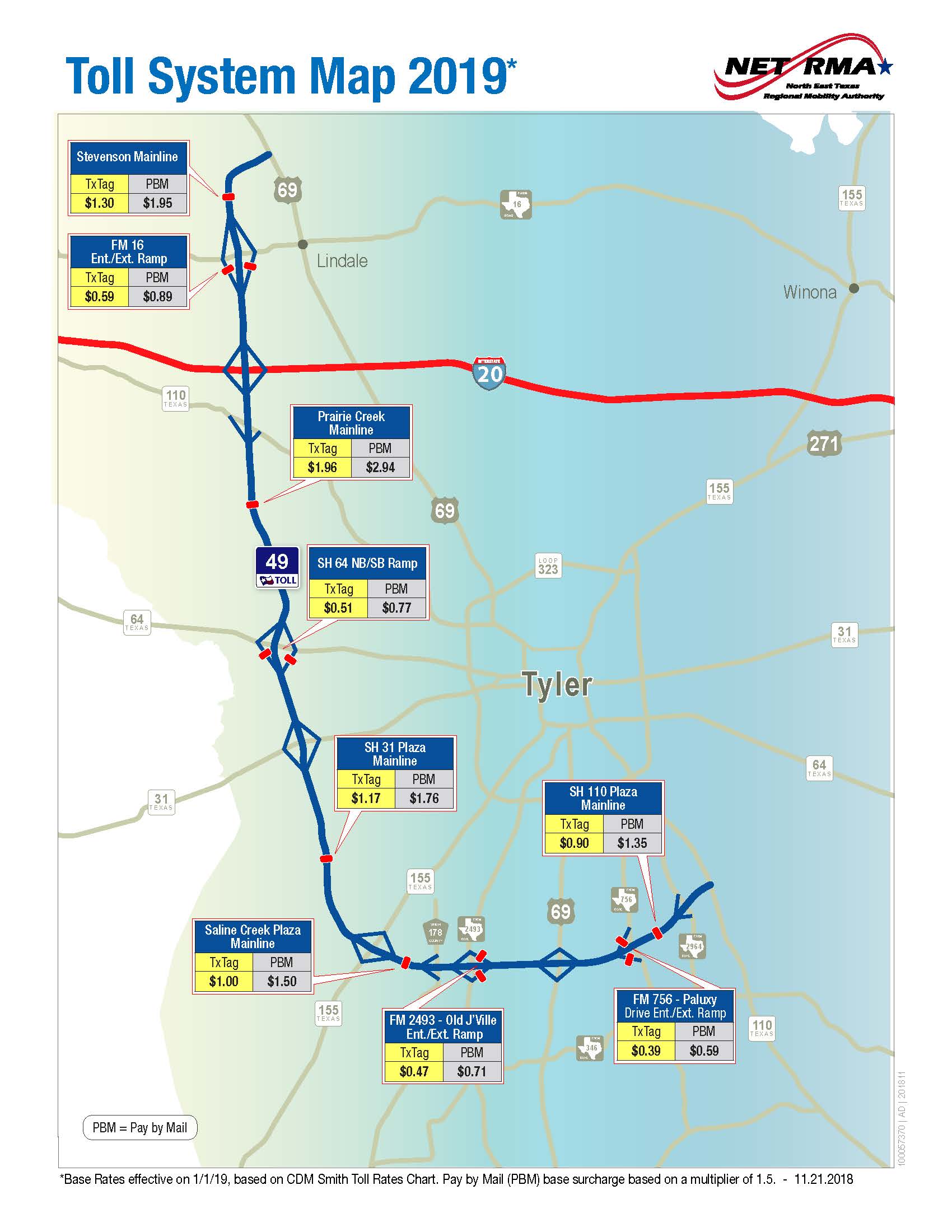Toll Map & Rates NETRMA