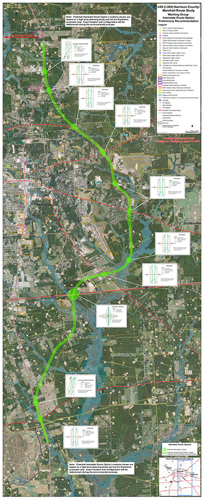 1-69 (1-369) Harriosn County Marshall Route Study Map